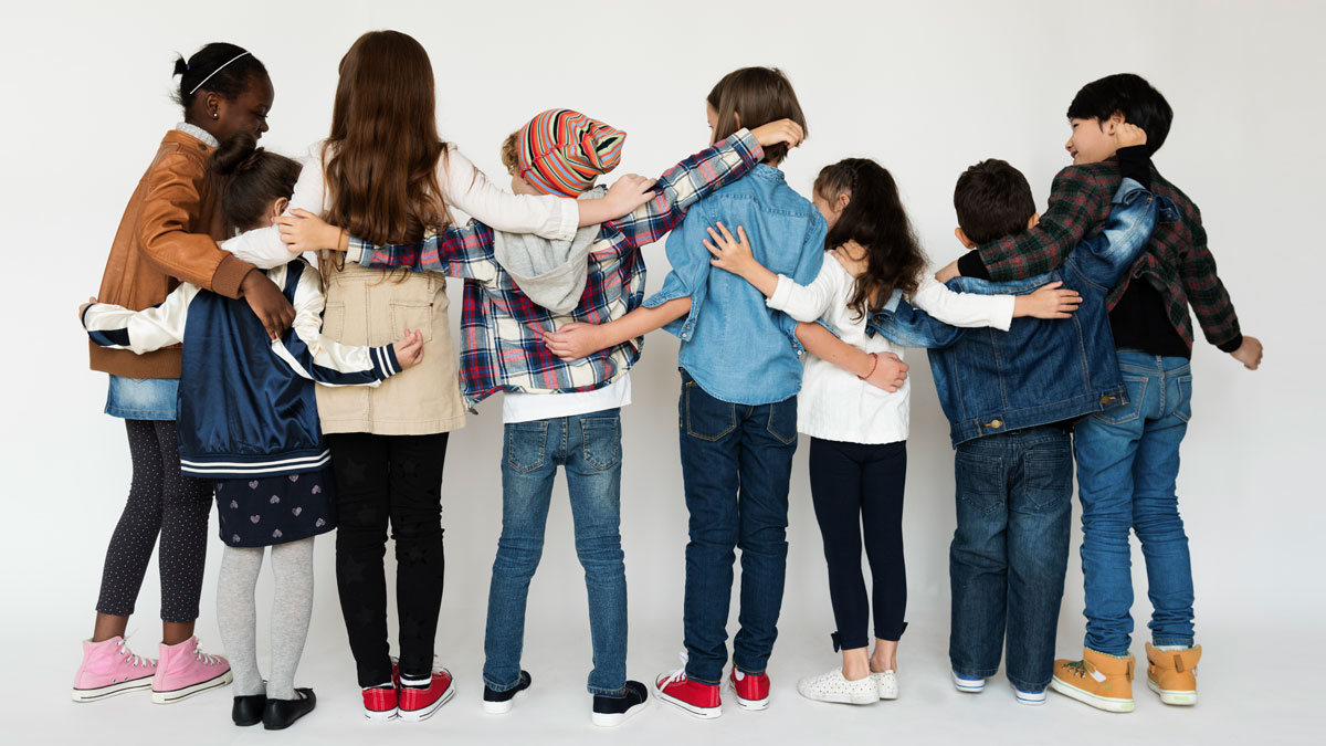 Children standing together building a relationship